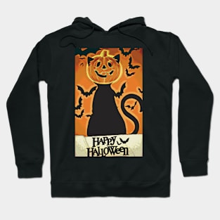 Halloween aesthetics pumpkin cat orange Hoodie